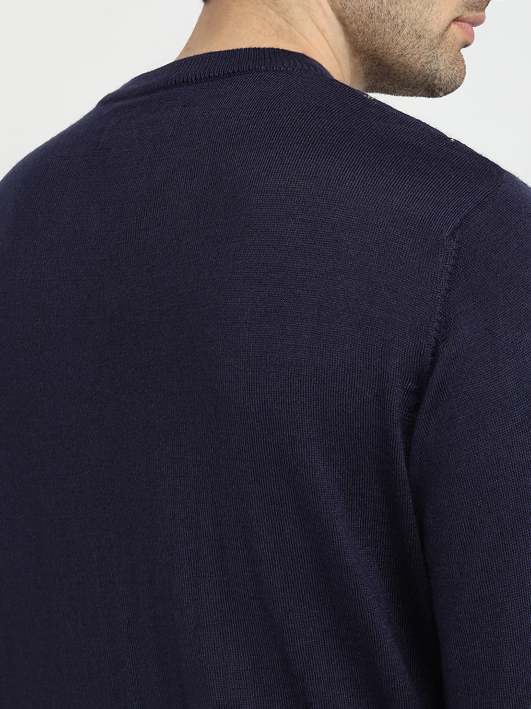 Colorplus Men Blue Jacquard Regular Fit Acrylic Blend Sweatshirt - Image 7