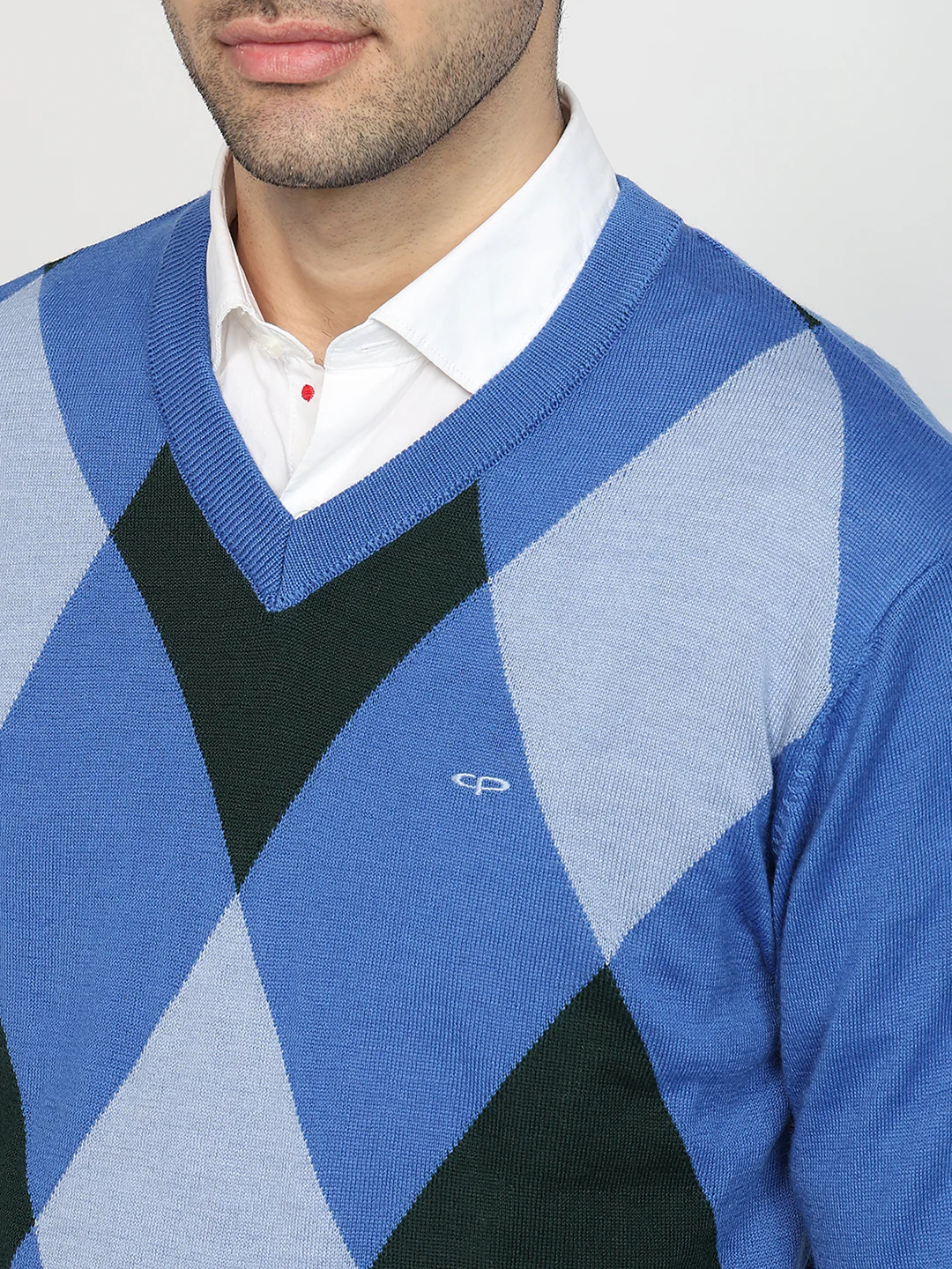 Colorplus Men Blue Jacquard Regular Fit Acrylic Blend Sweatshirt - Image 6