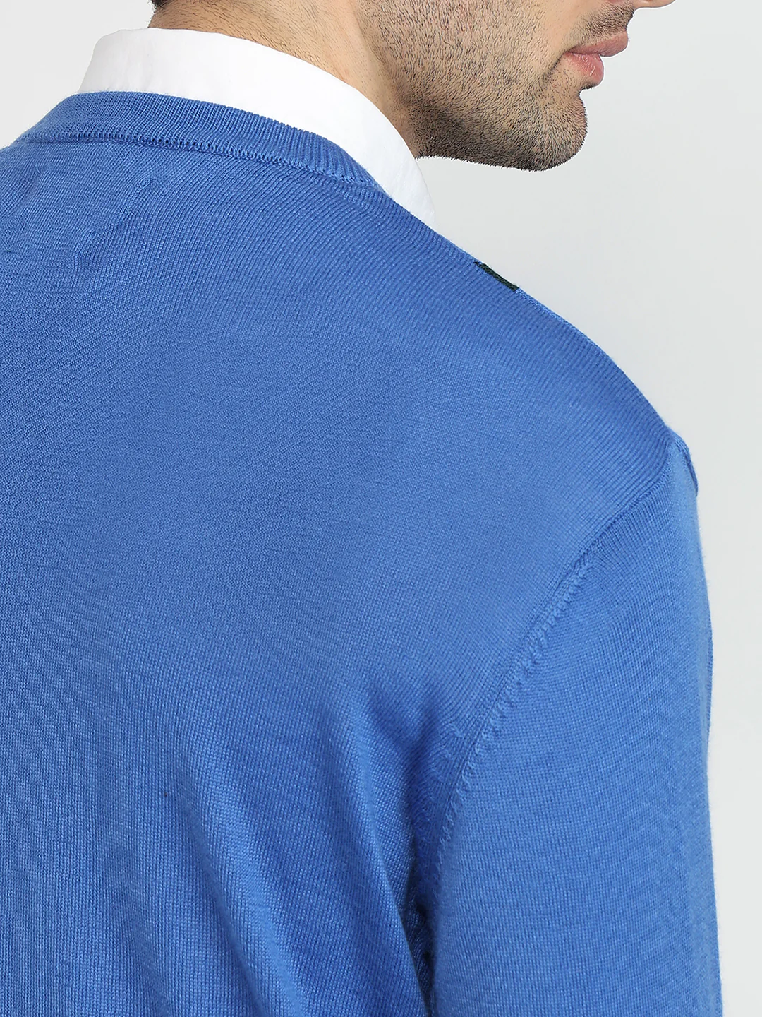 Colorplus Men Blue Jacquard Regular Fit Acrylic Blend Sweatshirt - Image 7