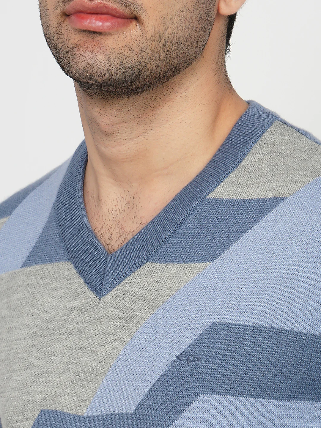 Colorplus Men Blue Jacquard Regular Fit Acrylic Blend Sweatshirt - Image 6