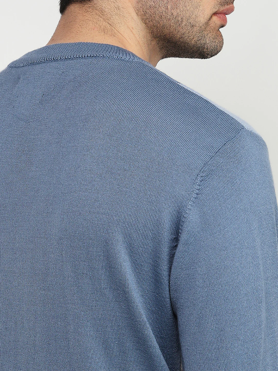 Colorplus Men Blue Jacquard Regular Fit Acrylic Blend Sweatshirt - Image 7