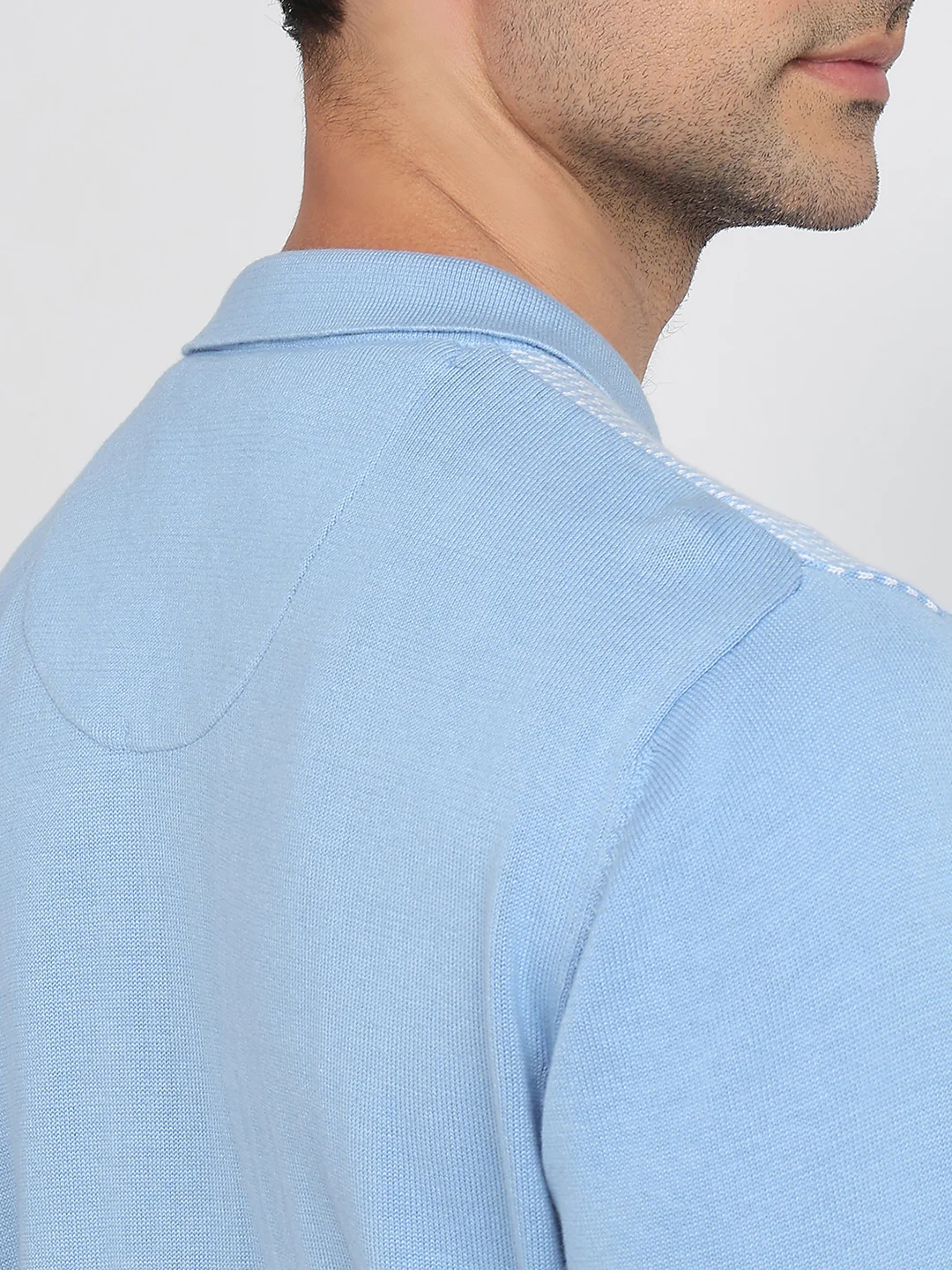 Colorplus Men Blue Jacquard Regular Fit Cotton Sweatshirt - Image 7