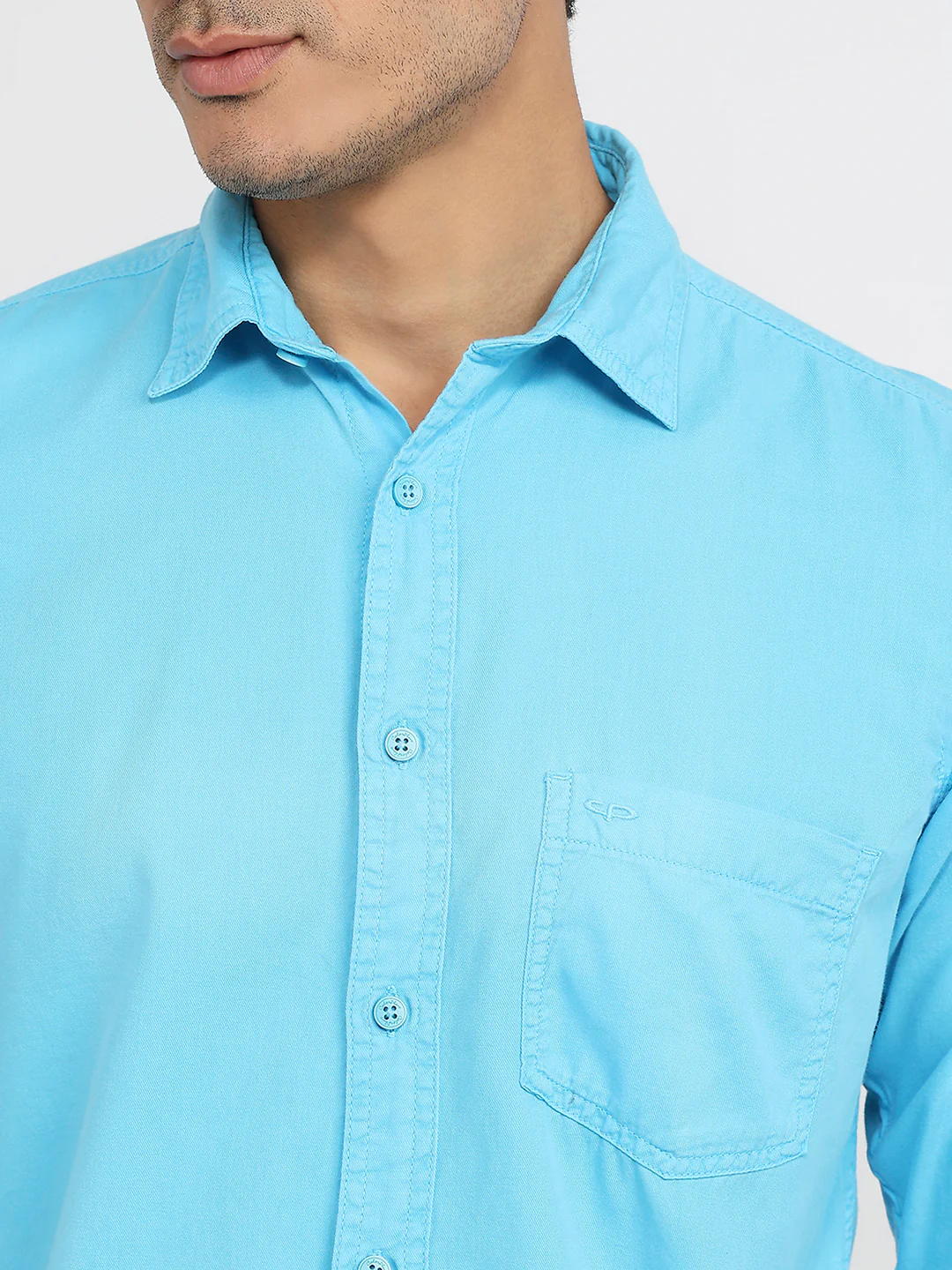 Colorplus Men Blue Regular Fit Plain Casual Shirt - Image 6