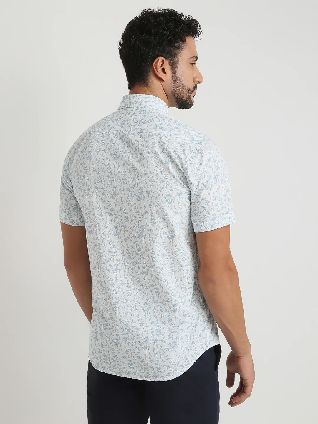 Colorplus Men Blue Print Regular Fit Cotton Casual Shirt - Image 4