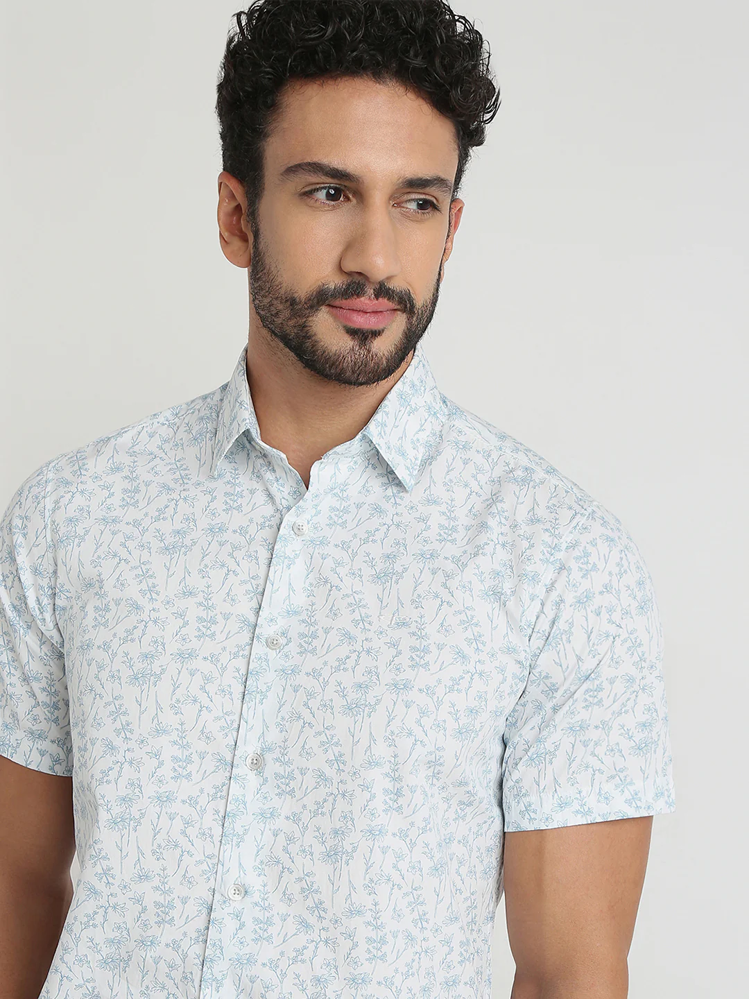 Colorplus Men Blue Print Regular Fit Cotton Casual Shirt - Image 6