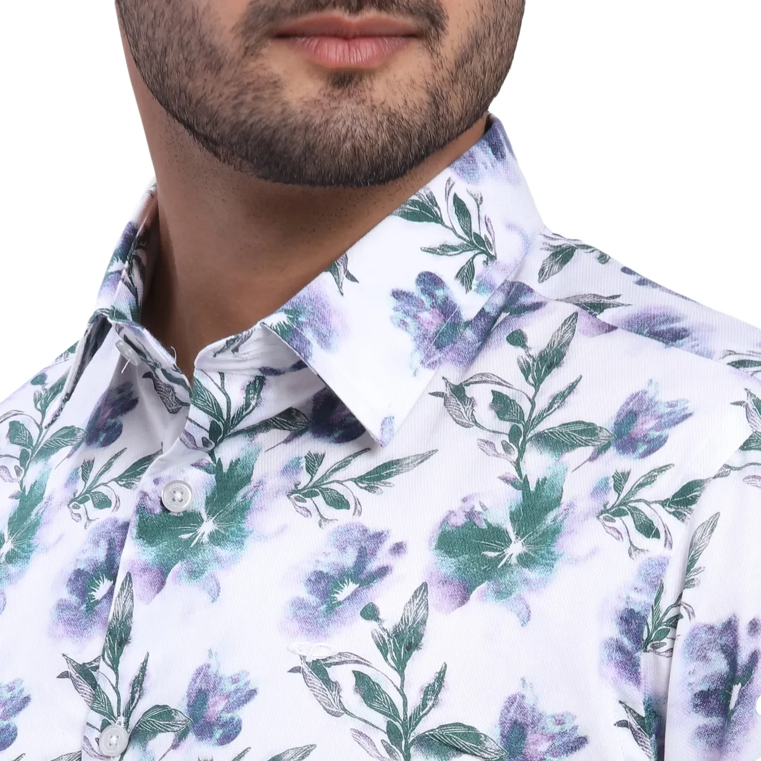 ColorPlus Men Blue Print Regular Fit Cotton Full Sleeve Shirt - Image 6