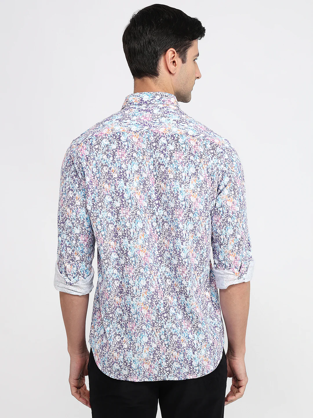Colorplus Men Blue Print Regular Fit Cotton Shirt - Image 4