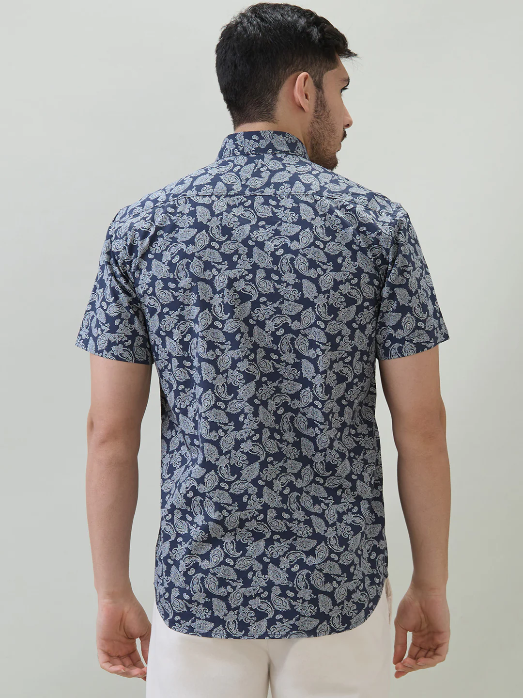 Colorplus Men Blue Print Regular Fit Cotton Shirt - Image 4