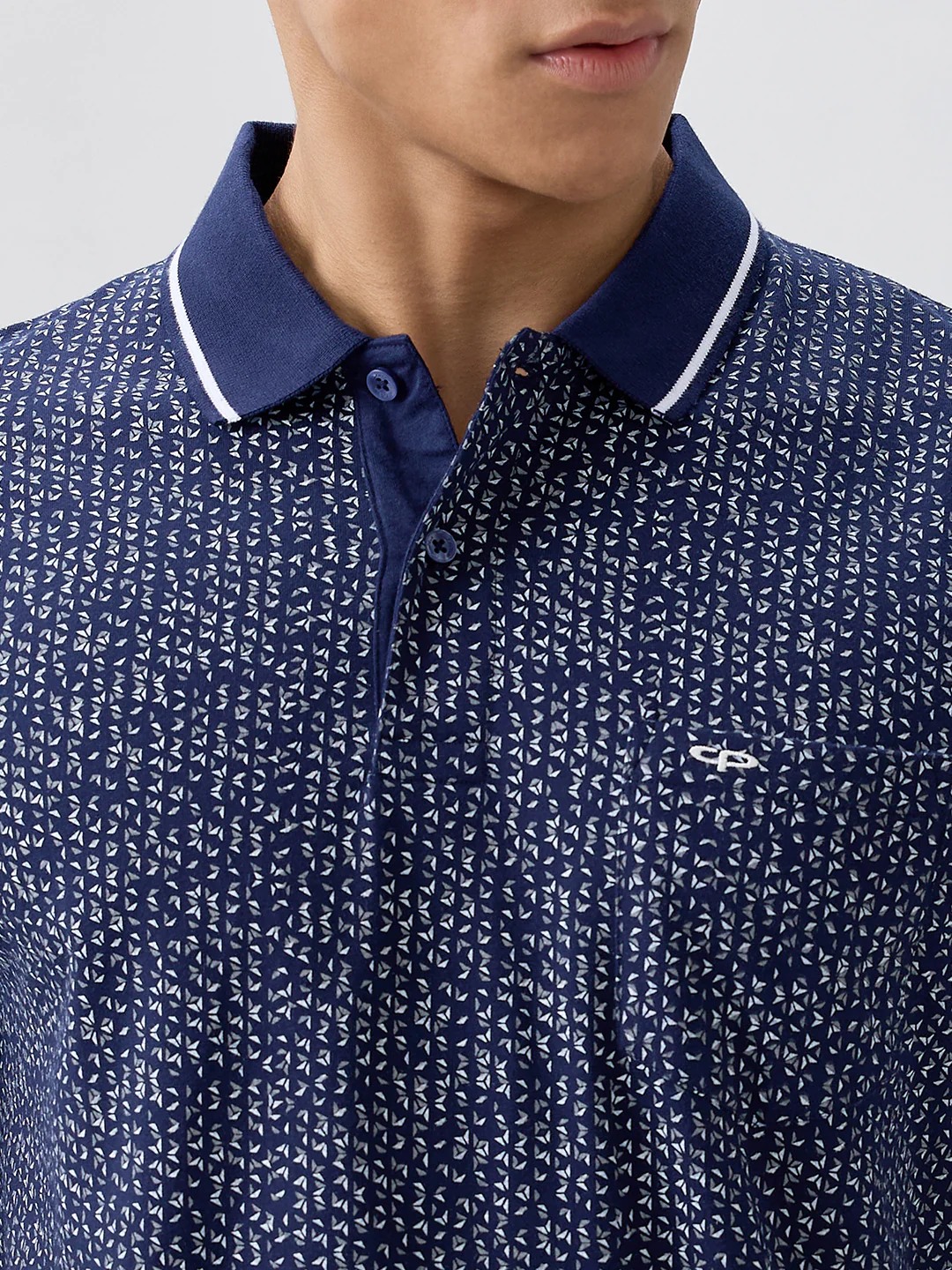Colorplus Men Blue Printed Comfort Fit Cotton T-Shirt - Image 6