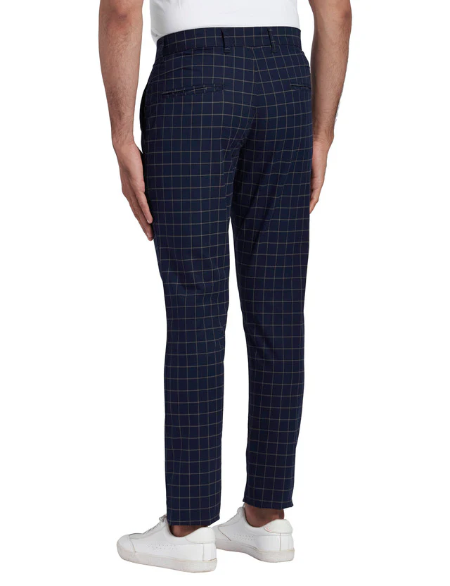 Colorplus Men Blue Printed Contemporary Fit Trouser - Image 4