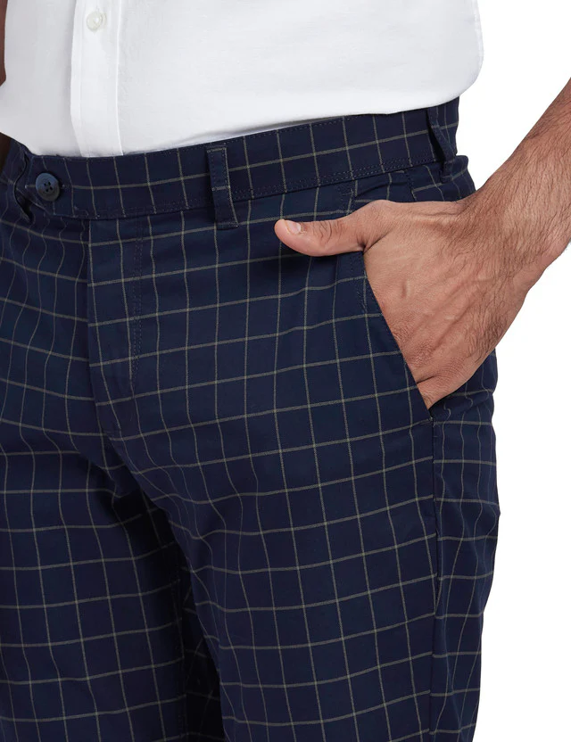 Colorplus Men Blue Printed Contemporary Fit Trouser - Image 6
