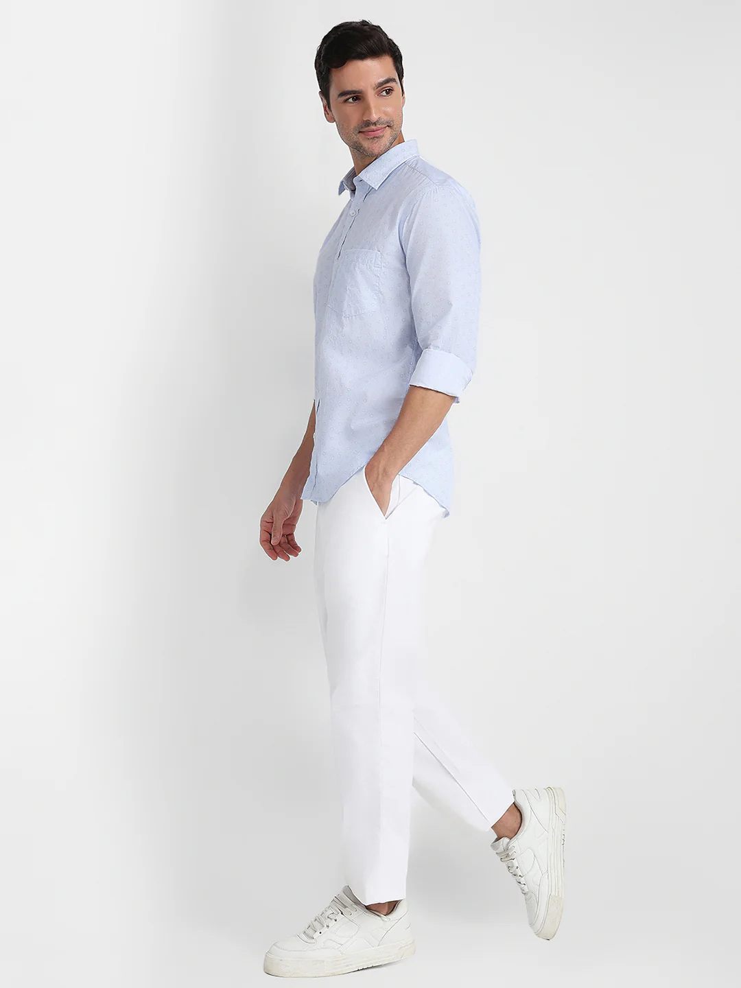 Colorplus Men Blue Printed Regular Fit Cotton Full Sleeve Casual Shirt - Image 5
