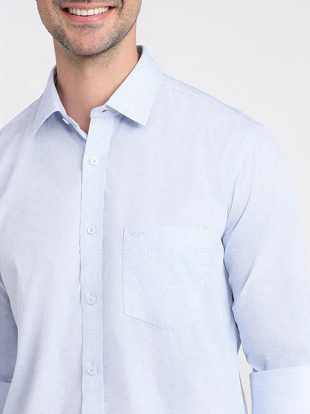 Colorplus Men Blue Printed Regular Fit Cotton Full Sleeve Casual Shirt - Image 6