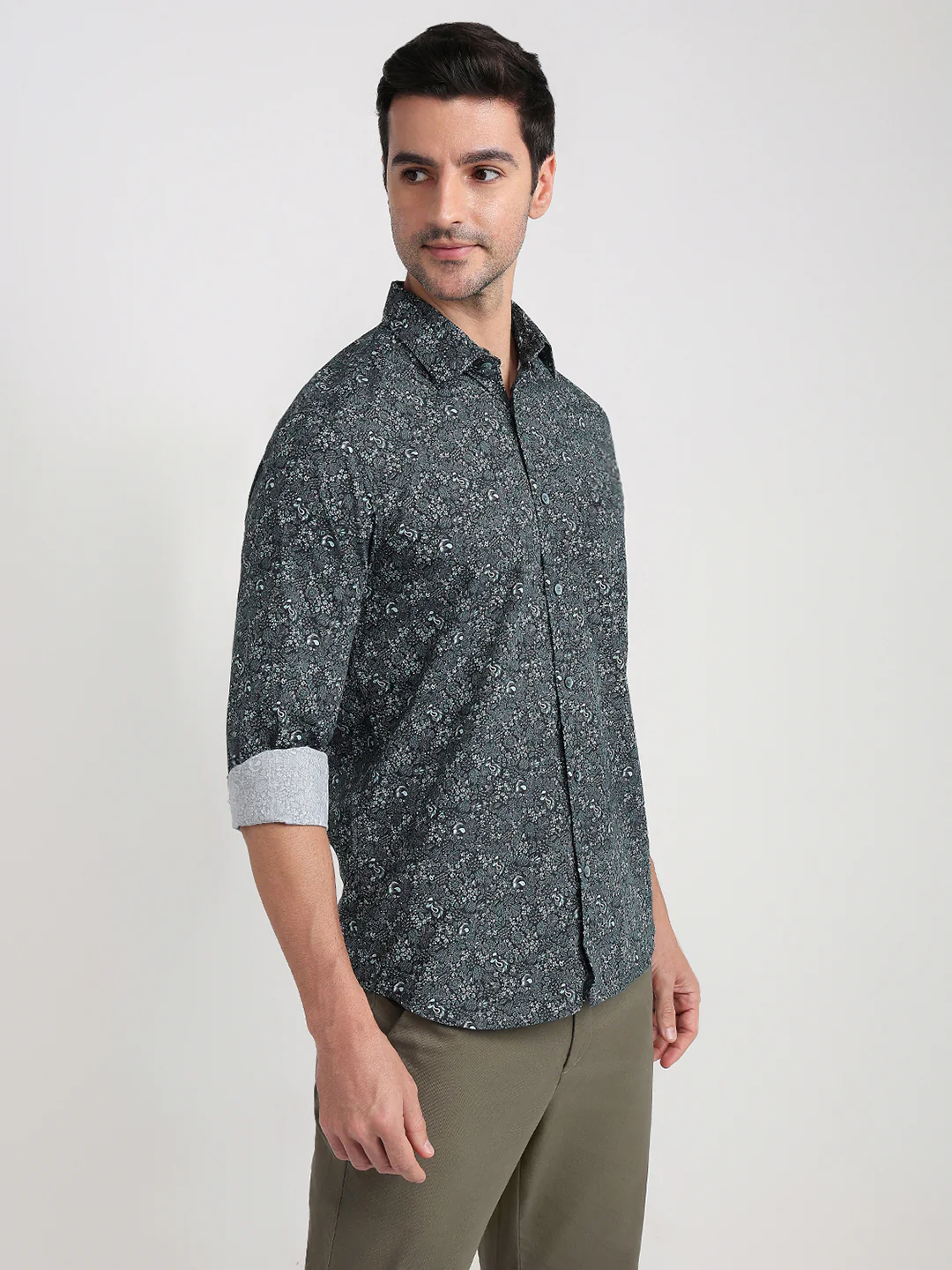 Colorplus Men Blue Printed Regular Fit Cotton Full Sleeve Casual Shirt - Image 3