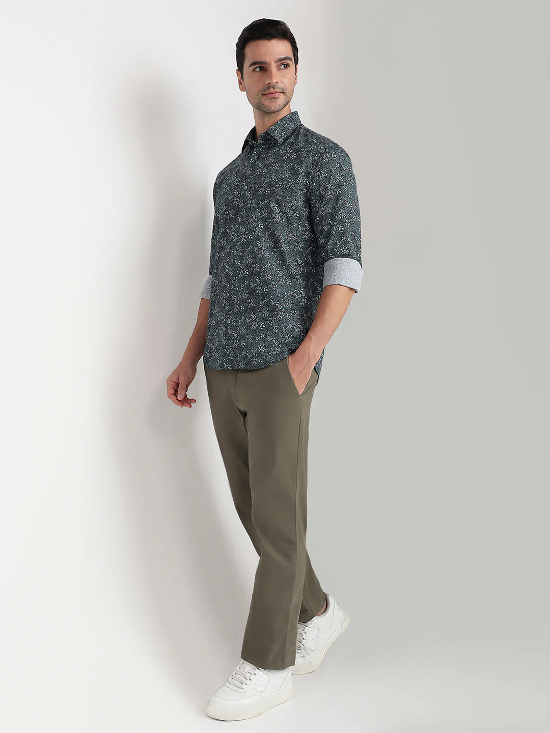 Colorplus Men Blue Printed Regular Fit Cotton Full Sleeve Casual Shirt - Image 5