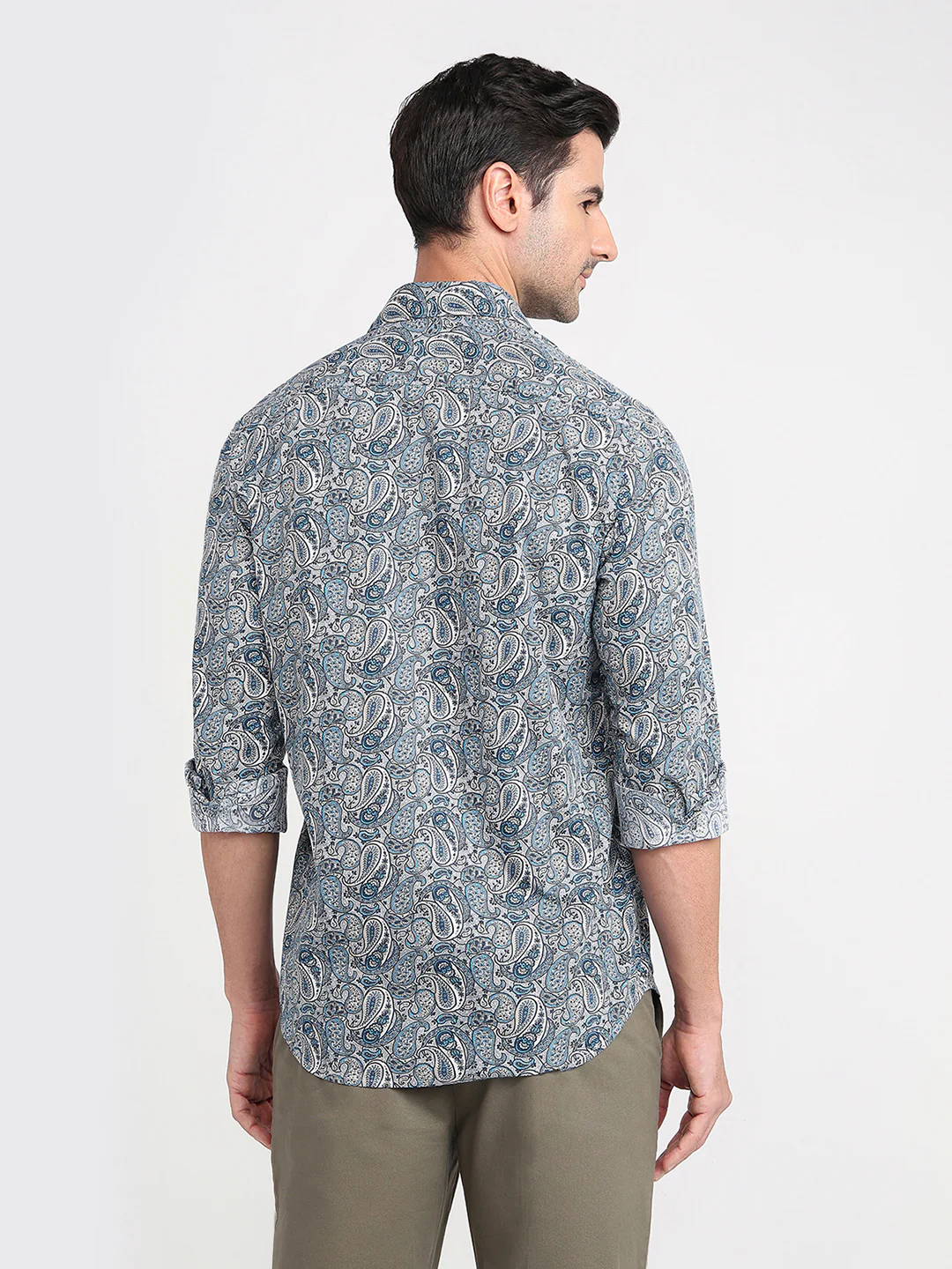 Colorplus Men Blue Printed Regular Fit Cotton Full Sleeve Casual Shirt - Image 4