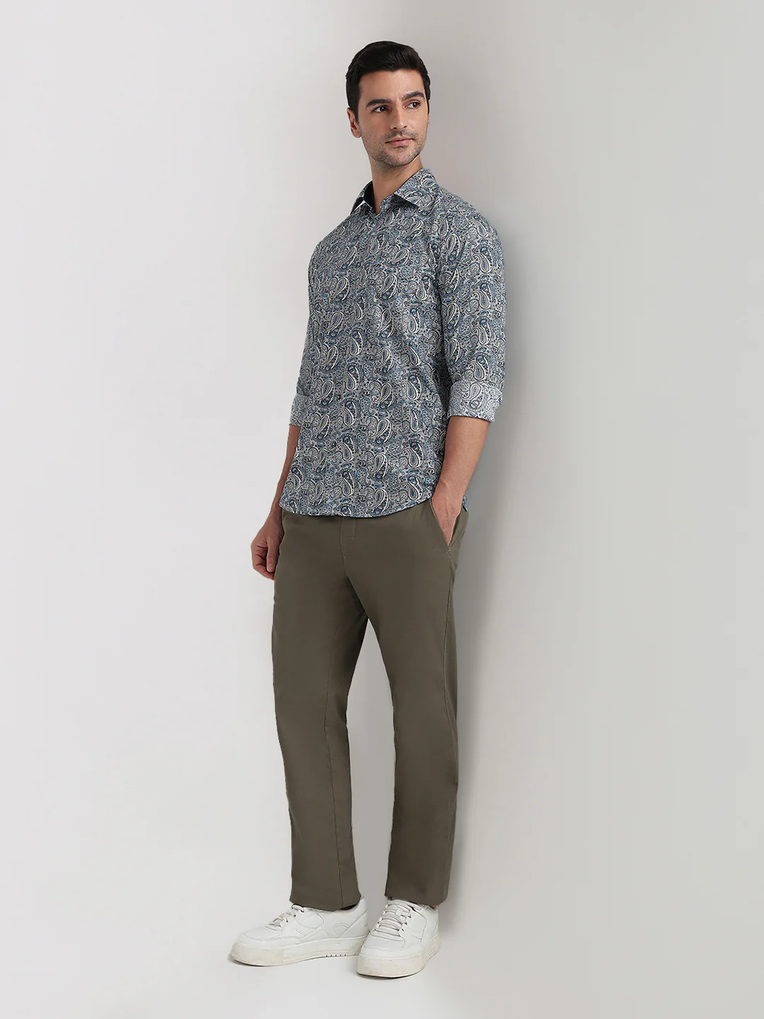Colorplus Men Blue Printed Regular Fit Cotton Full Sleeve Casual Shirt - Image 5