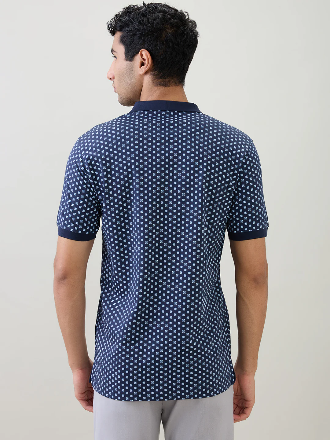 Colorplus Men Blue Printed Regular Fit Cotton Half Sleeve T-Shirt - Image 4