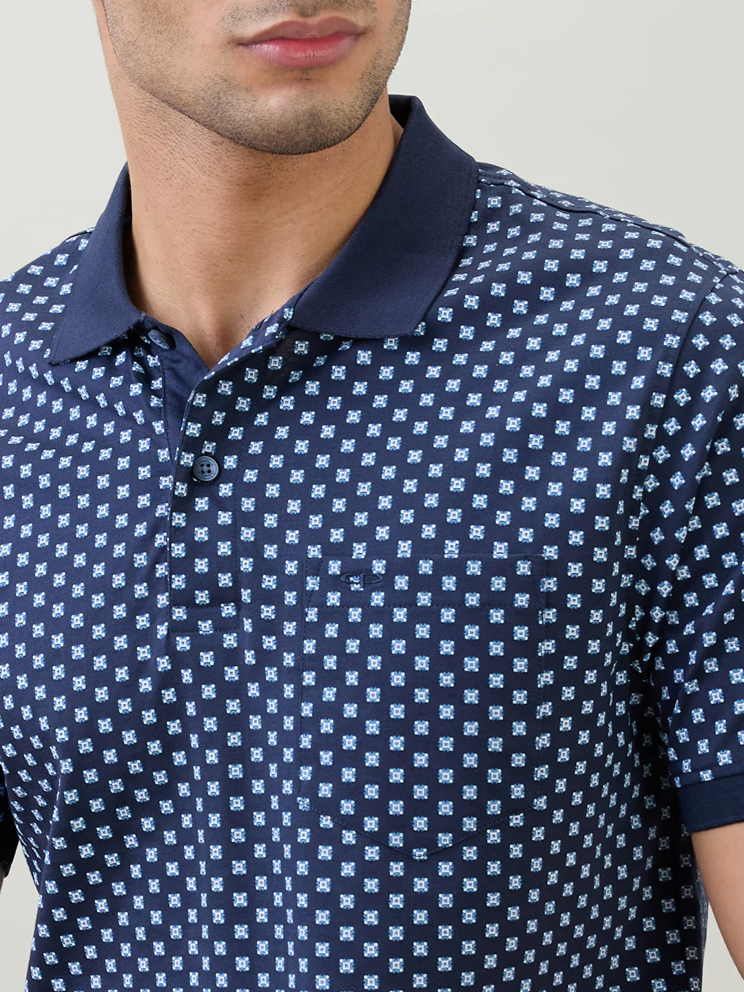 Colorplus Men Blue Printed Regular Fit Cotton Half Sleeve T-Shirt - Image 6