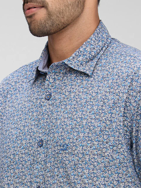 Colorplus Men Blue Printed Regular Fit Cotton Shirt - Image 6