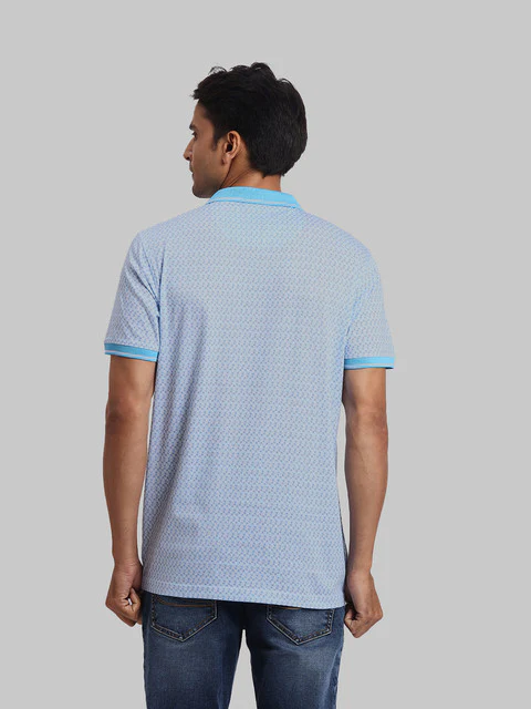 Colorplus Men Blue Printed Regular Fit Cotton T-Shirt - Image 4