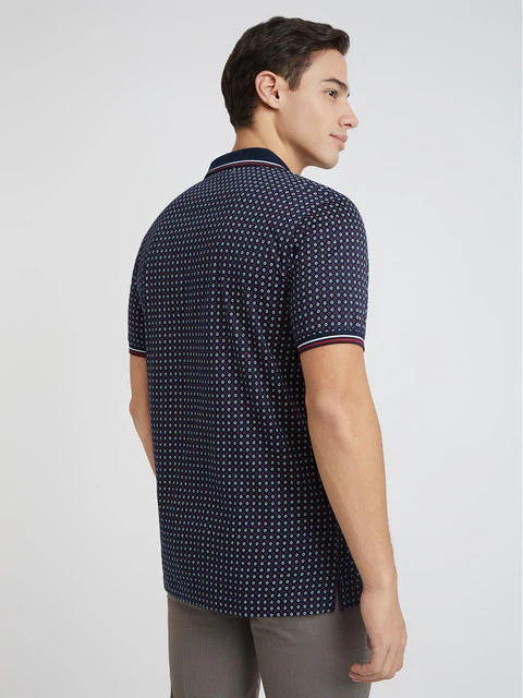 Colorplus Men Blue Printed Regular Fit Cotton T-Shirt - Image 4