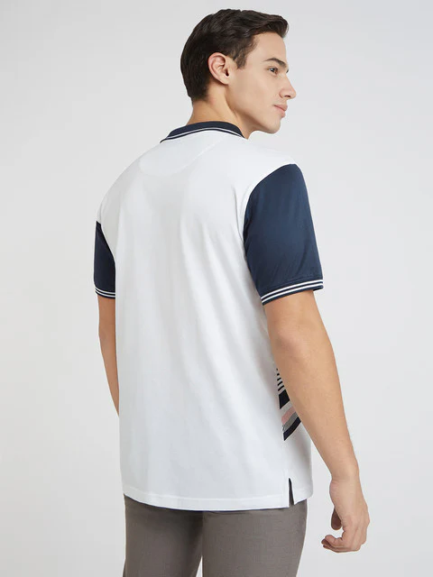 Colorplus Men Blue Printed Regular Fit Cotton T-Shirt - Image 4