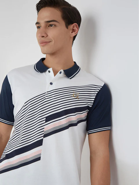 Colorplus Men Blue Printed Regular Fit Cotton T-Shirt - Image 6