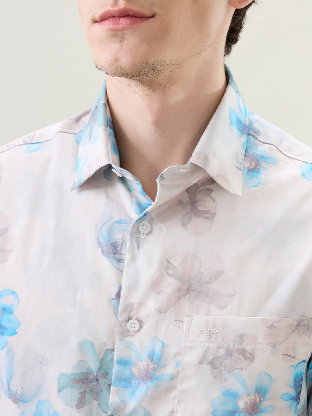 Colorplus Men Blue Printed Slim Fit Cotton Full Sleeve Casual Shirt - Image 6
