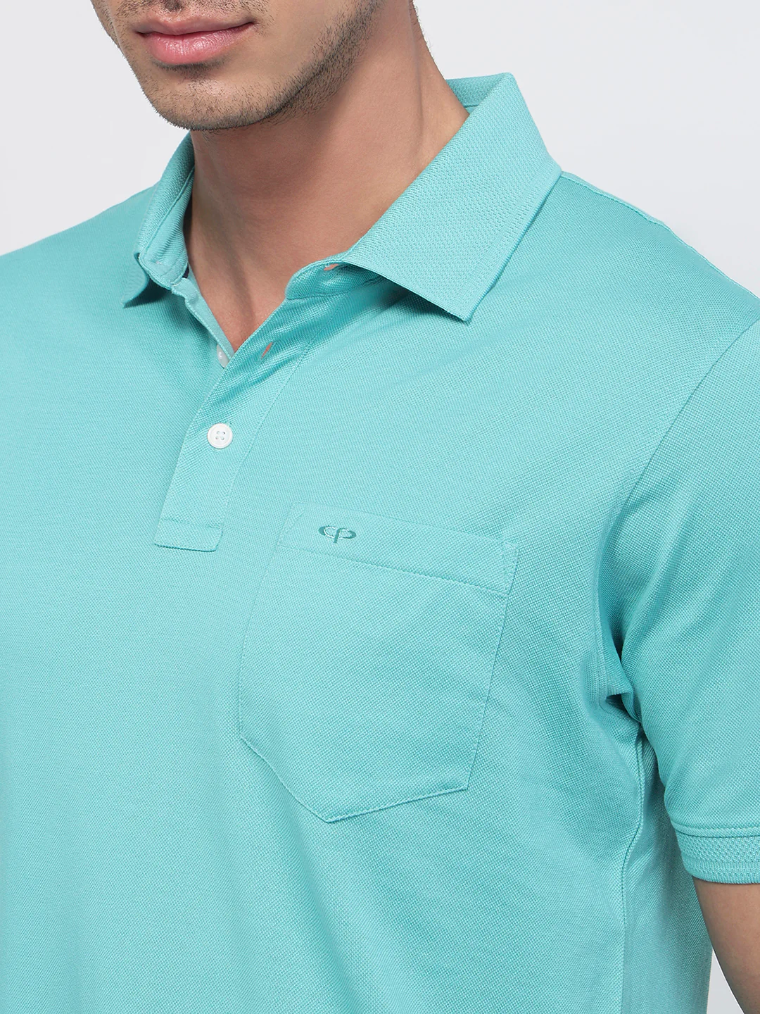 Colorplus Men Blue Regular Fit Solid Polo Neck Collar T-Shirt - Image 6