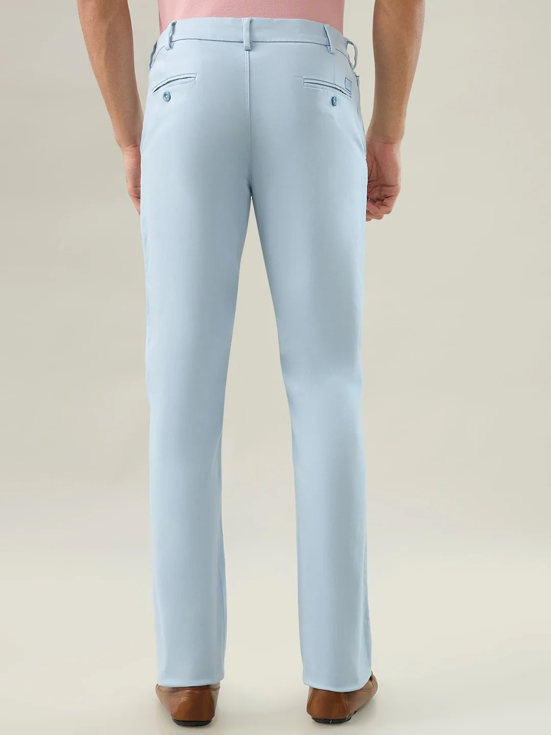Colorplus Men Blue Satin Slim Fit Cotton Blend Trouser - Image 4