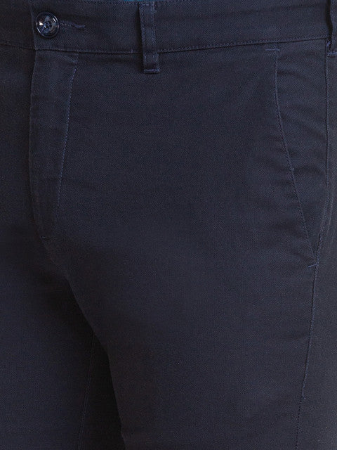 Colorplus Men Blue Solid Contemporary Fit Cotton Blend Trouser - Image 6