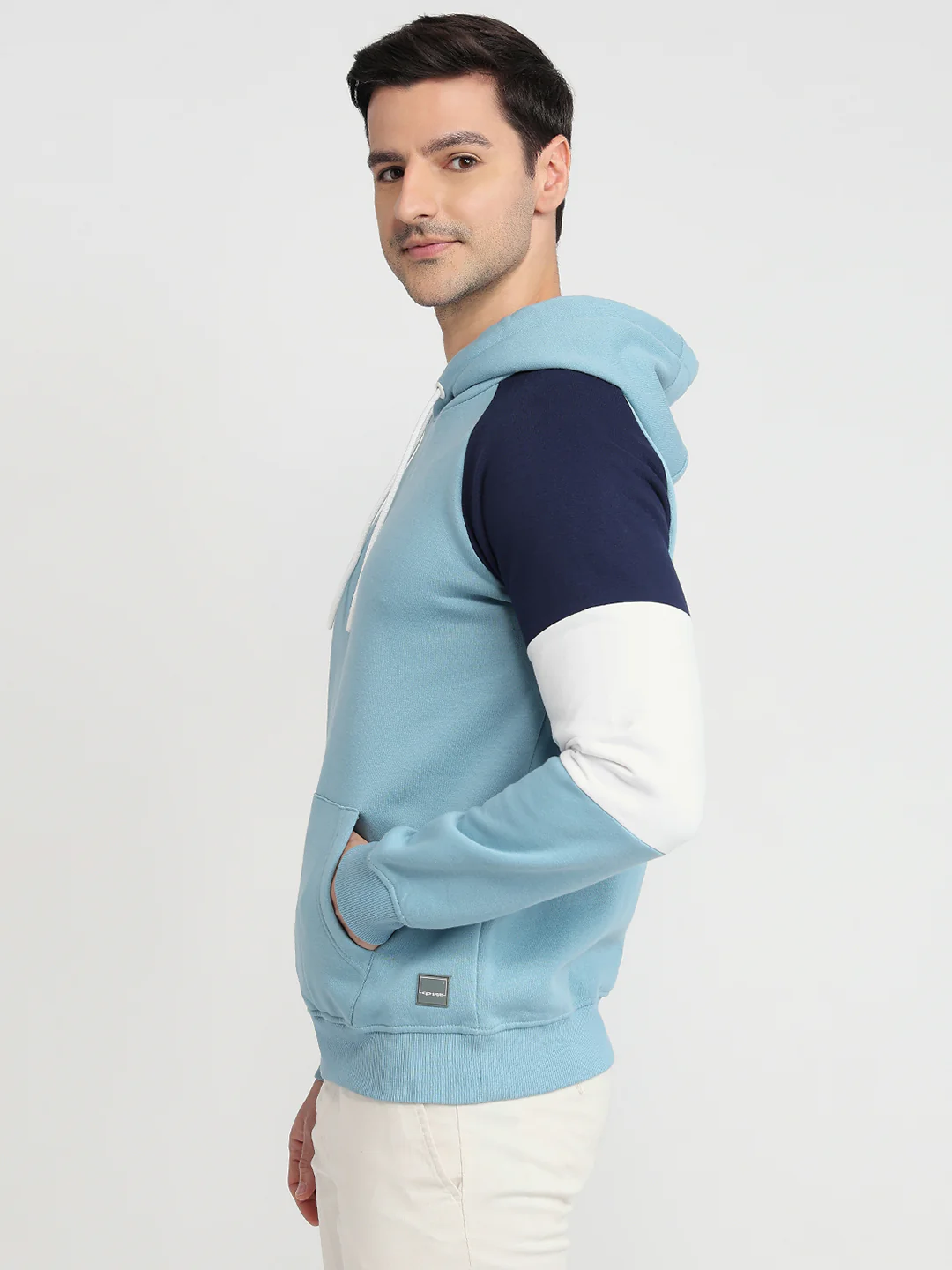 Colorplus Men Blue Solid Regular Fit Cotton Blend Sweatshirt - Image 2