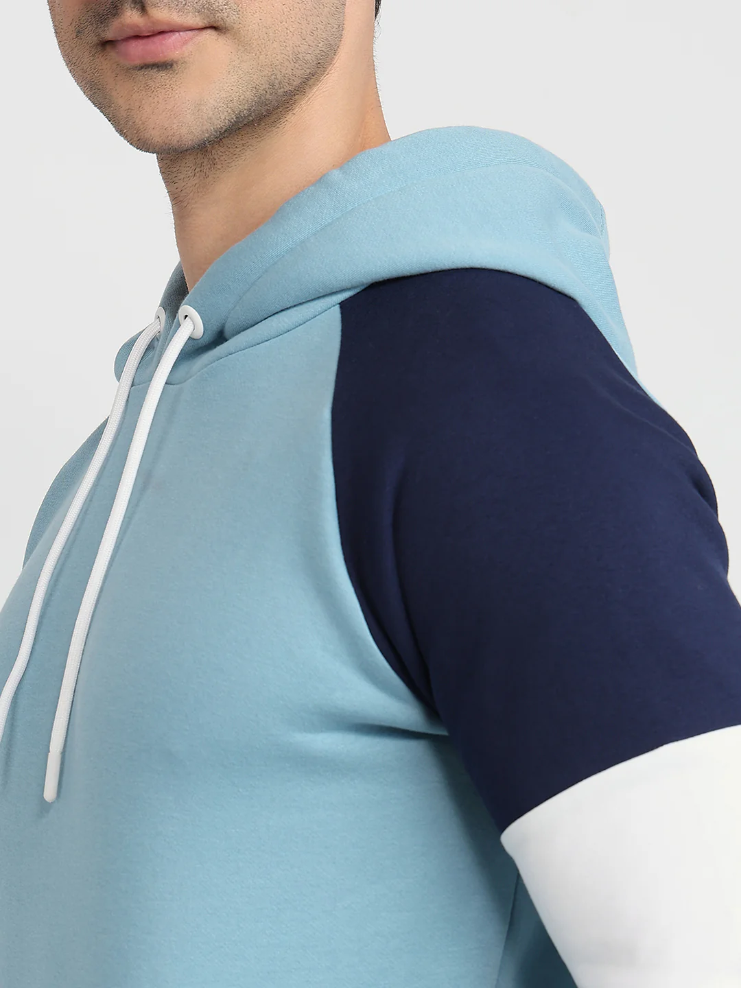 Colorplus Men Blue Solid Regular Fit Cotton Blend Sweatshirt - Image 6