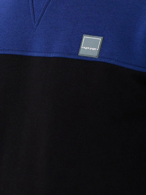 Colorplus Men Blue Solid Regular Fit Cotton Blend Sweatshirt - Image 6