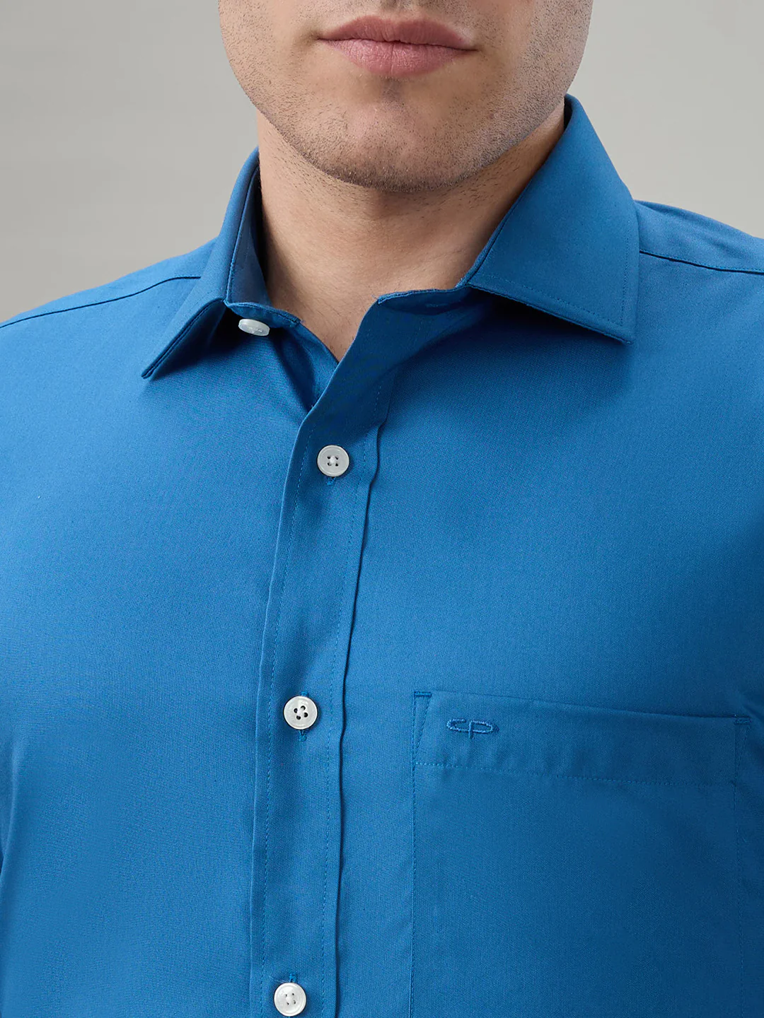 Colorplus Men Blue Solid Regular Fit Cotton Casual Shirt - Image 6