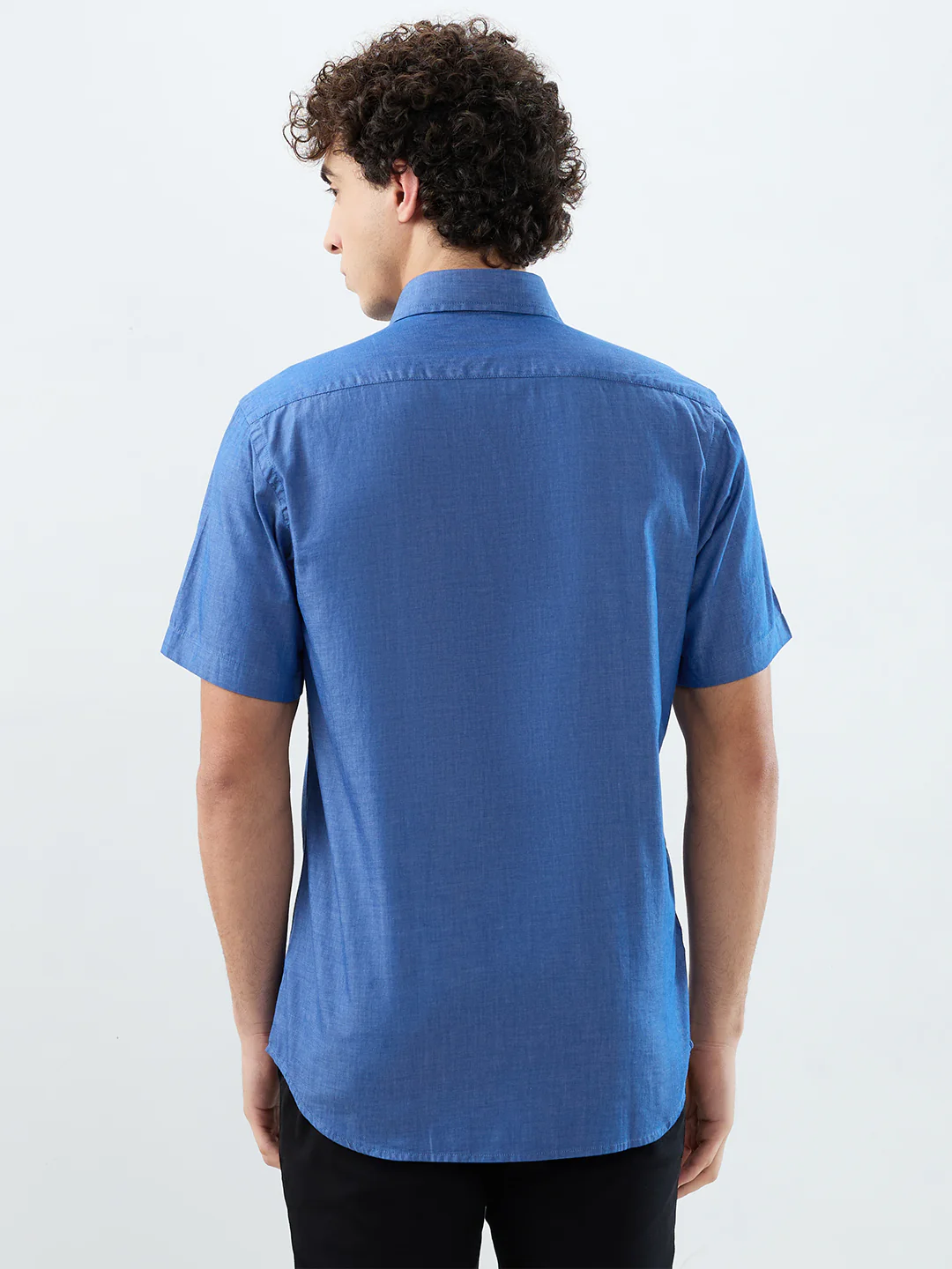 Colorplus Men Blue Solid Regular Fit Cotton Casual Shirt - Image 5