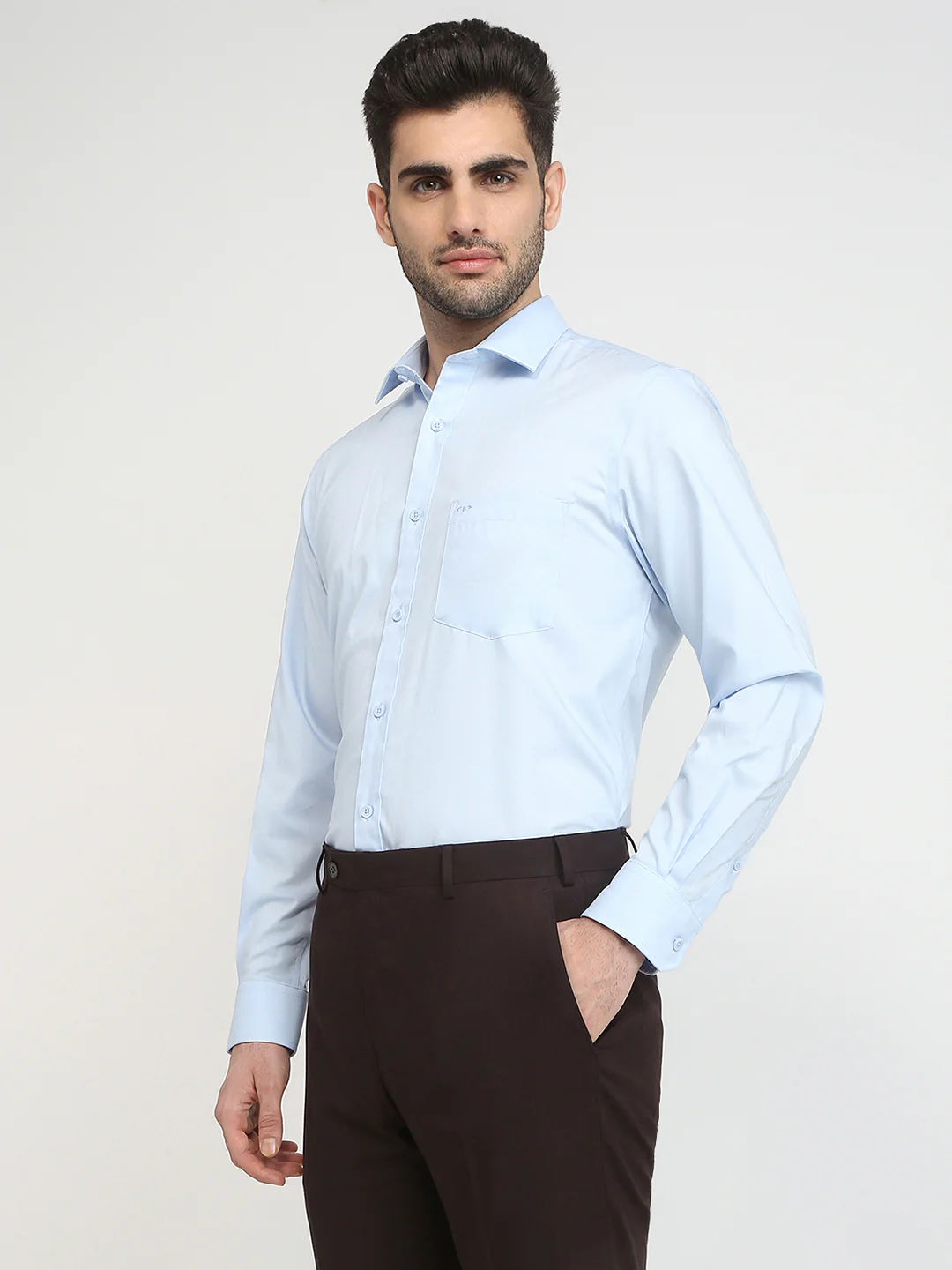 Colorplus Men Blue Solid Regular Fit Cotton Shirt - Image 2