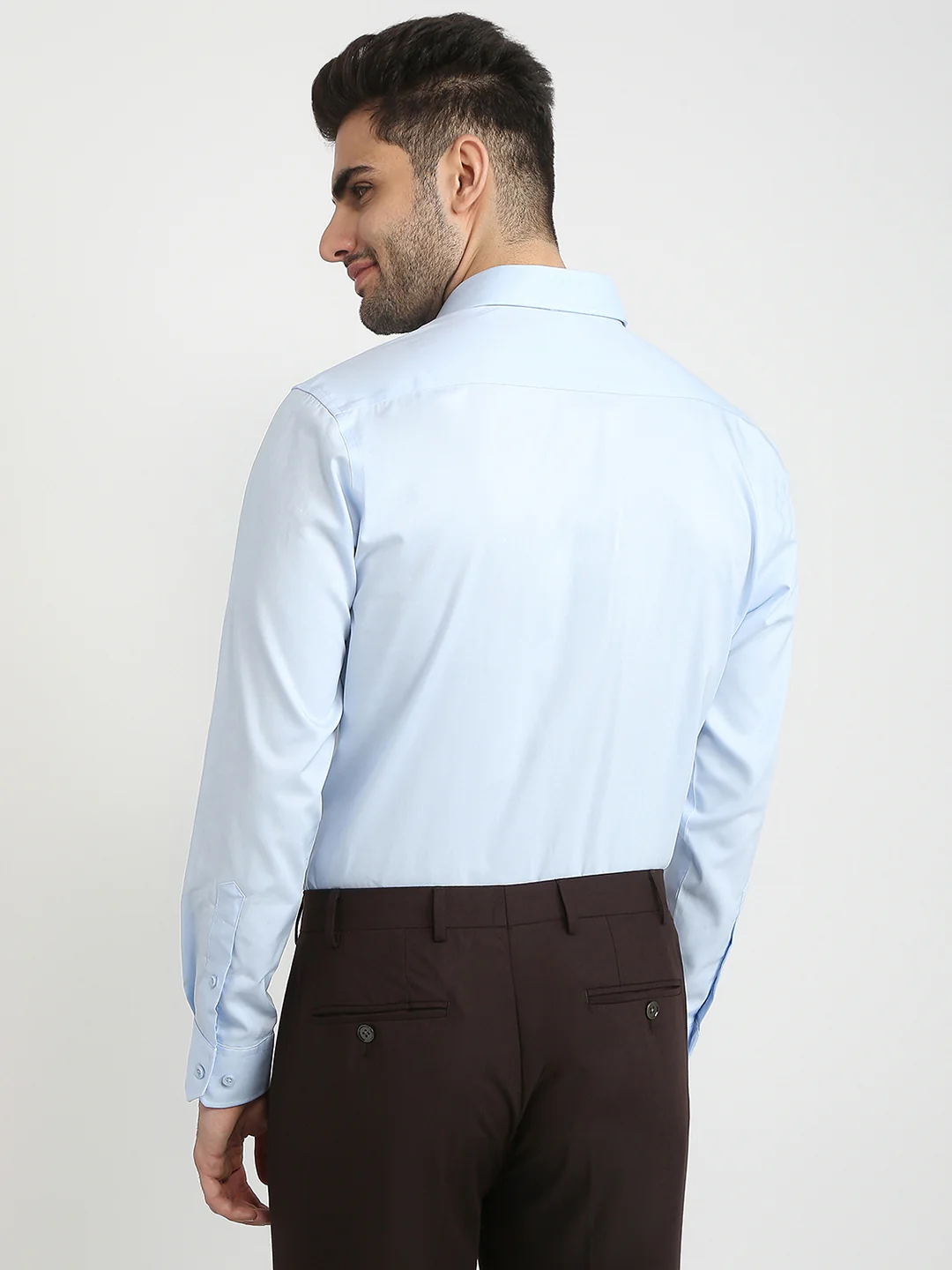 Colorplus Men Blue Solid Regular Fit Cotton Shirt - Image 4