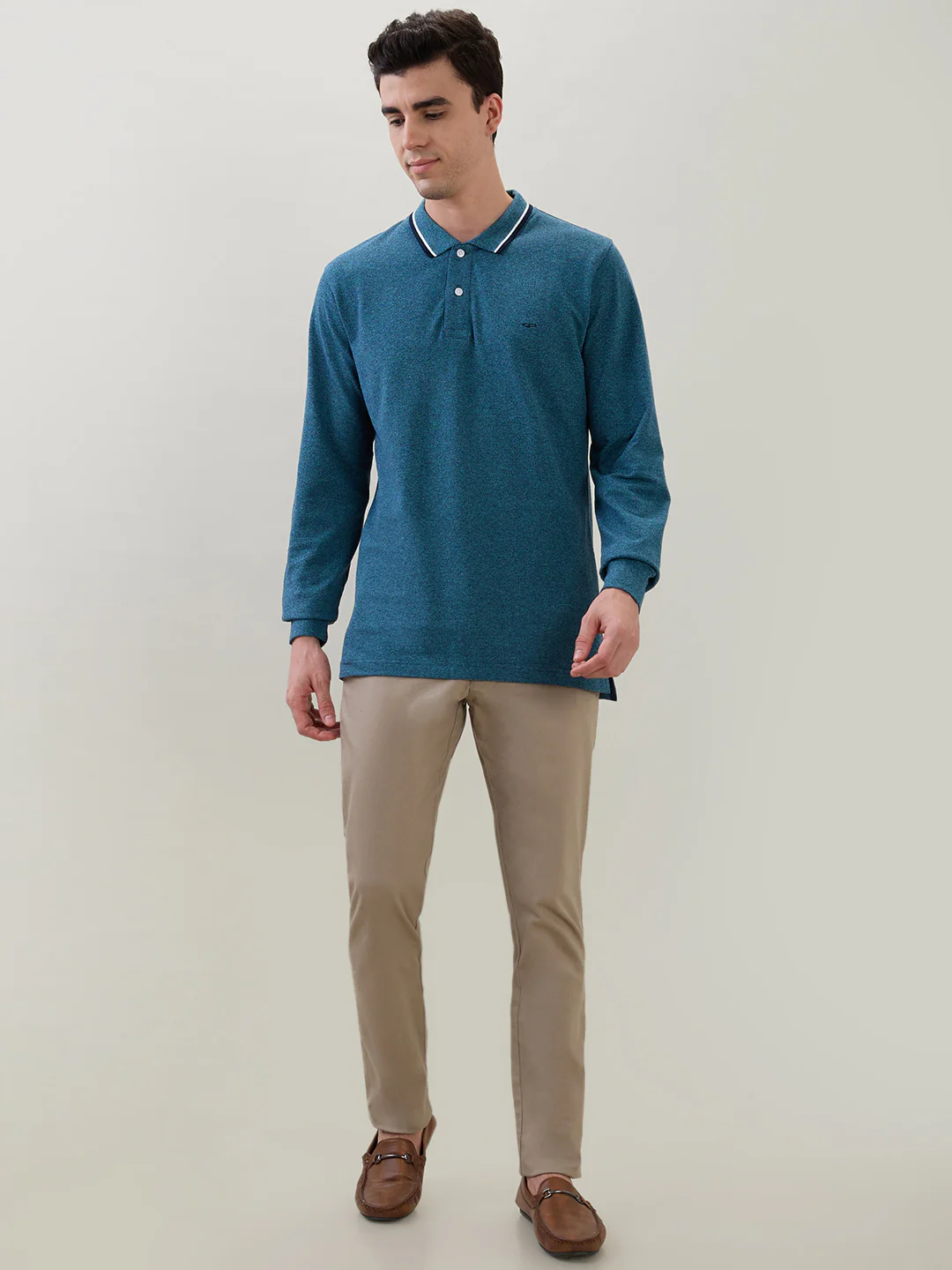 Colorplus Men Blue Solid Regular Fit Cotton T-Shirt - Image 5