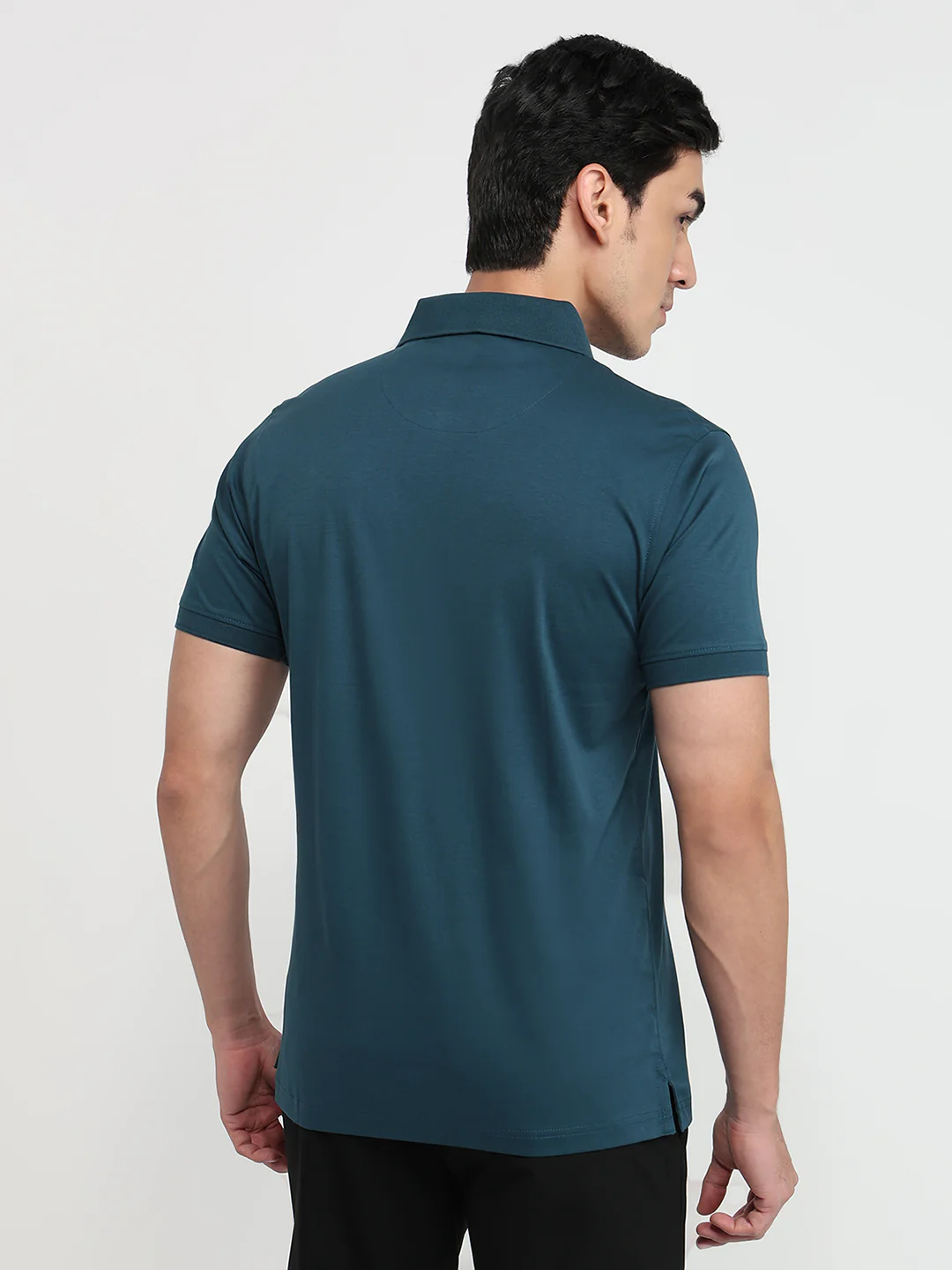Colorplus Men Blue Solid Regular Fit Cotton T-Shirt - Image 4