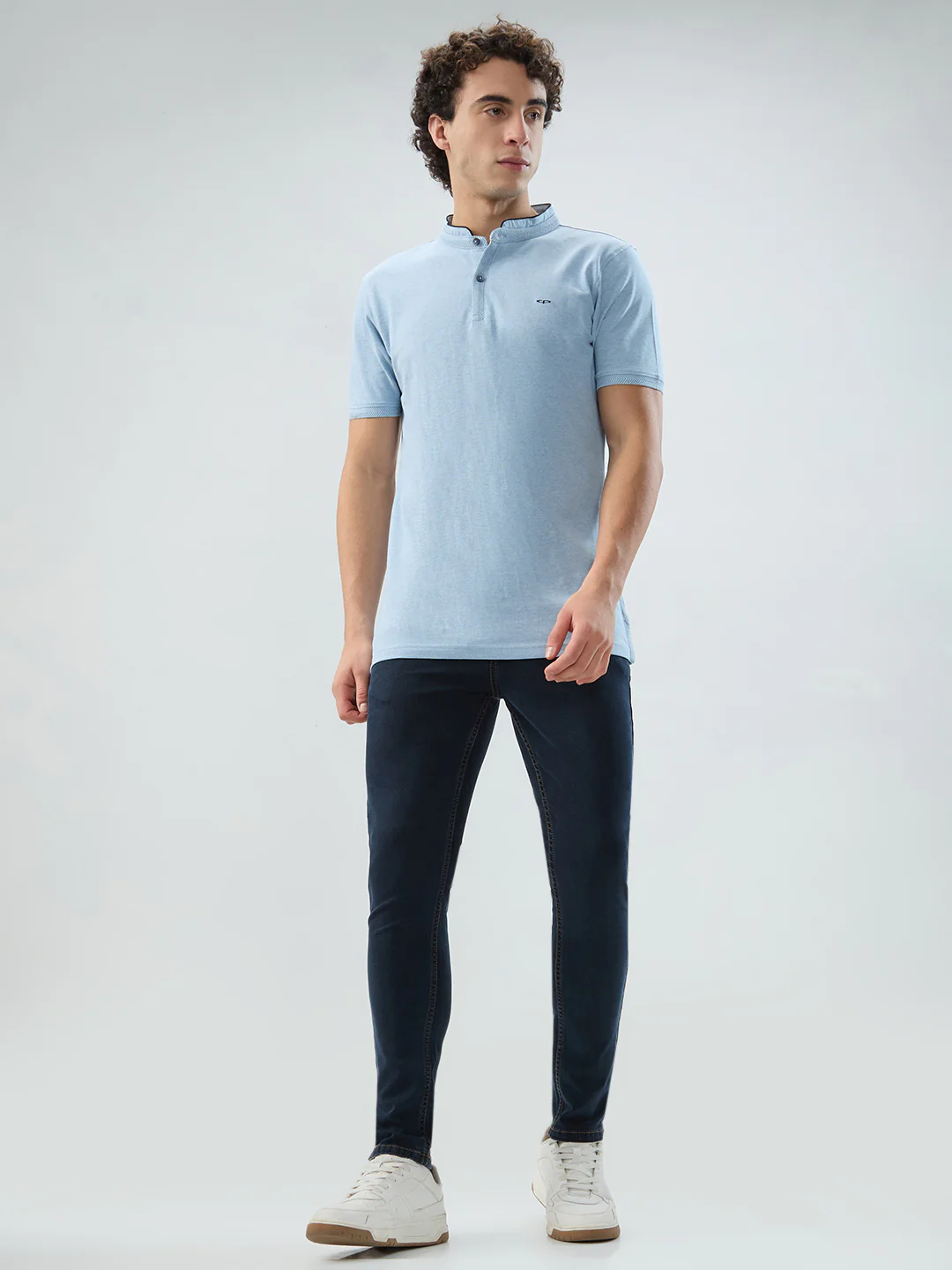 Colorplus Men Blue Solid Regular Fit Cotton T-shirt - Image 5