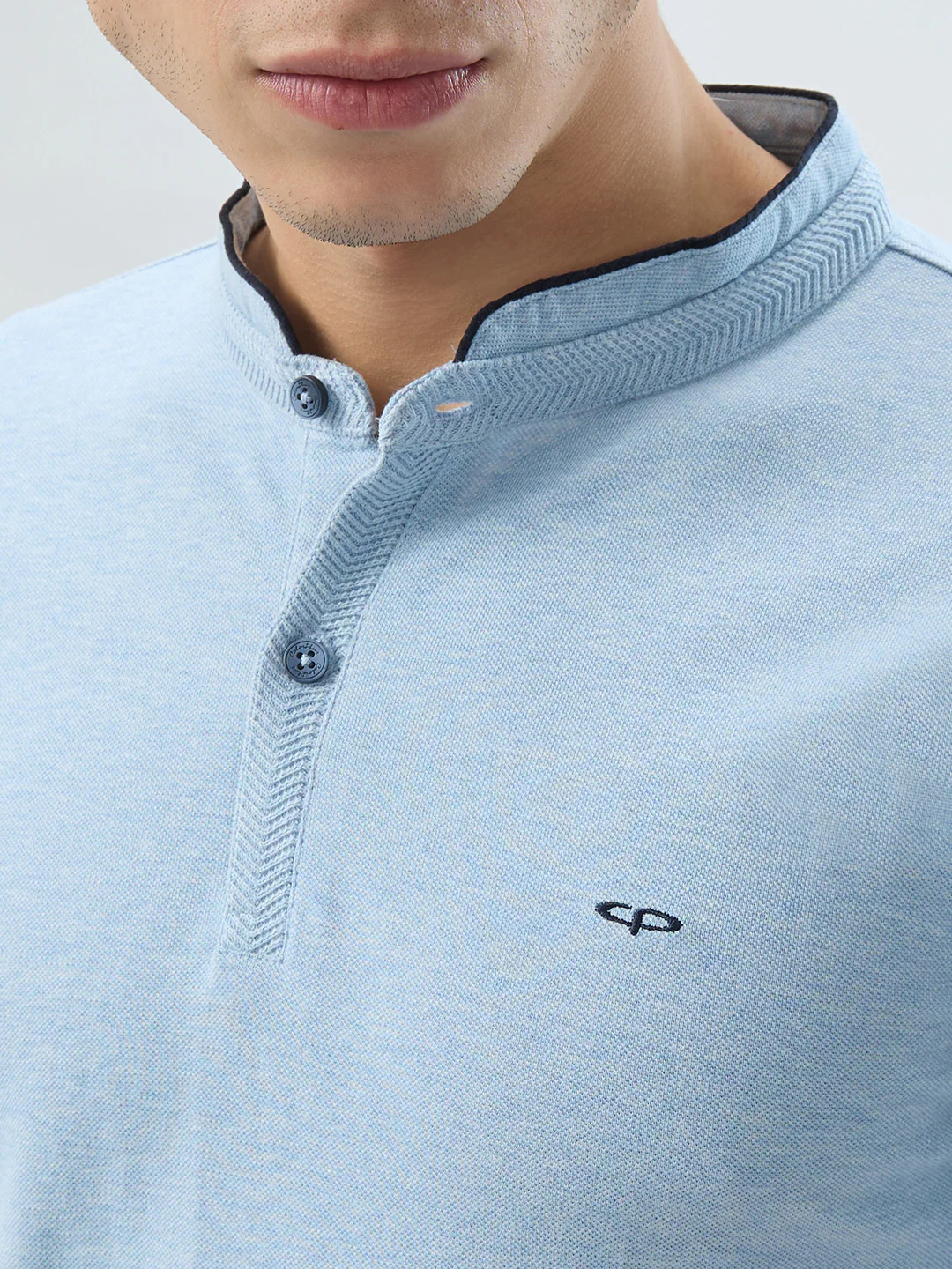 Colorplus Men Blue Solid Regular Fit Cotton T-shirt - Image 6