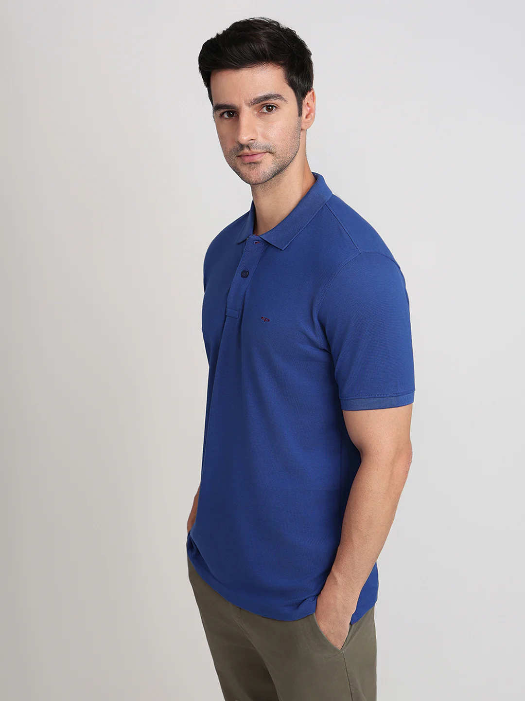 Colorplus Men Blue Solid Regular Fit Cotton T-Shirt - Image 2