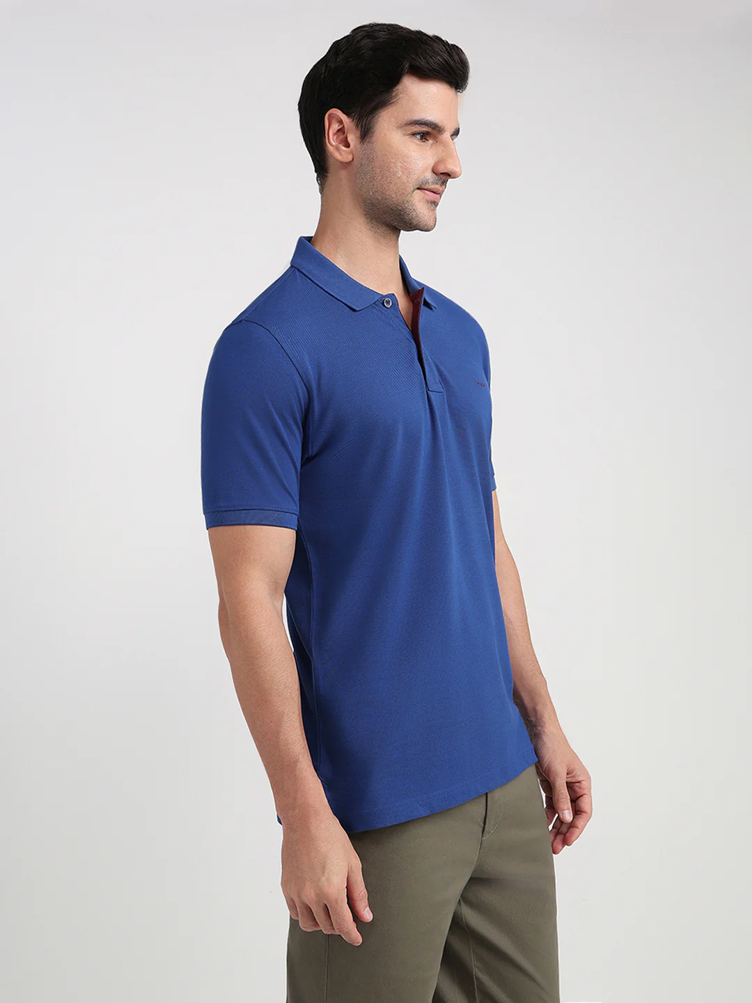 Colorplus Men Blue Solid Regular Fit Cotton T-Shirt - Image 3