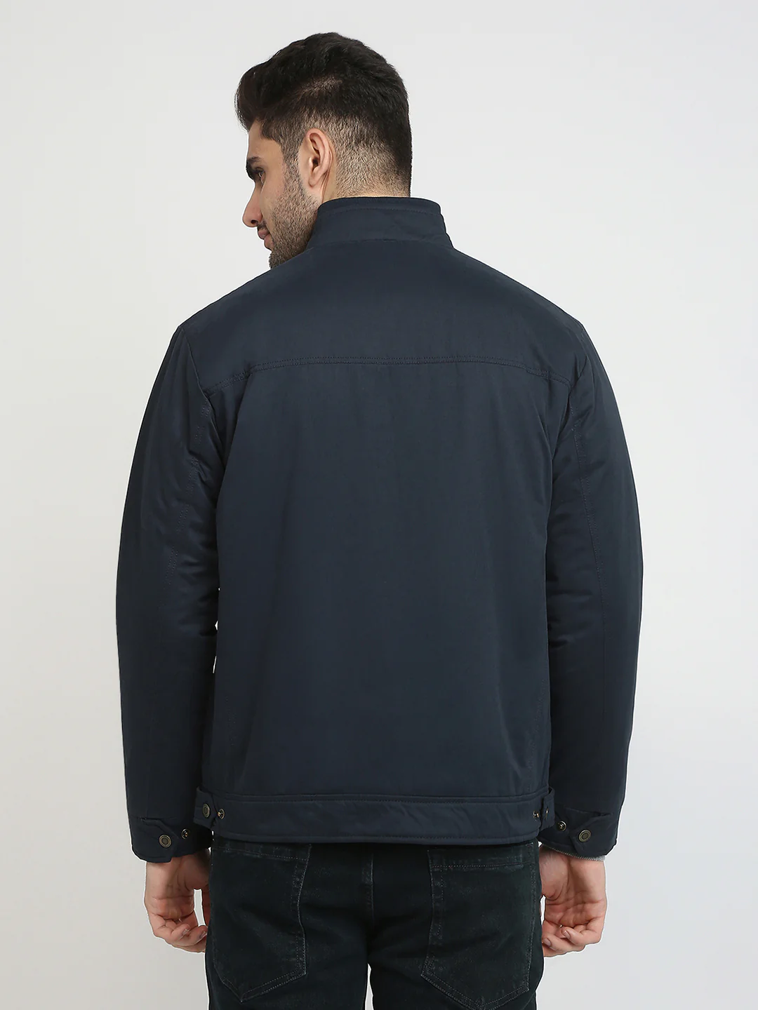 Colorplus Men Blue Solid Regular Fit Pollyester Blend Full Sleeve Jacket - Image 4