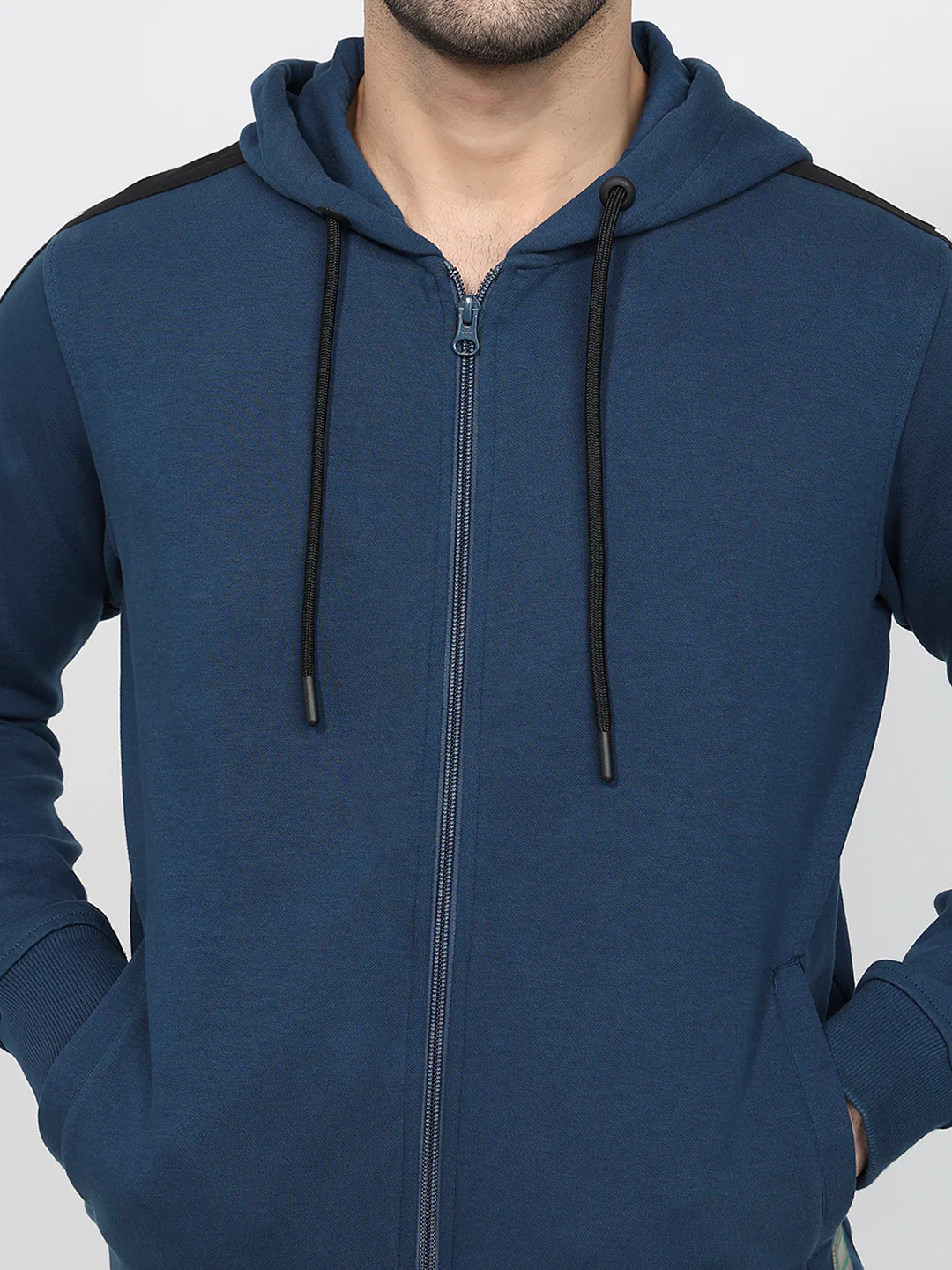 Colorplus Men Blue Solid Regular Fit Polyester Blend Sweatshirt - Image 6