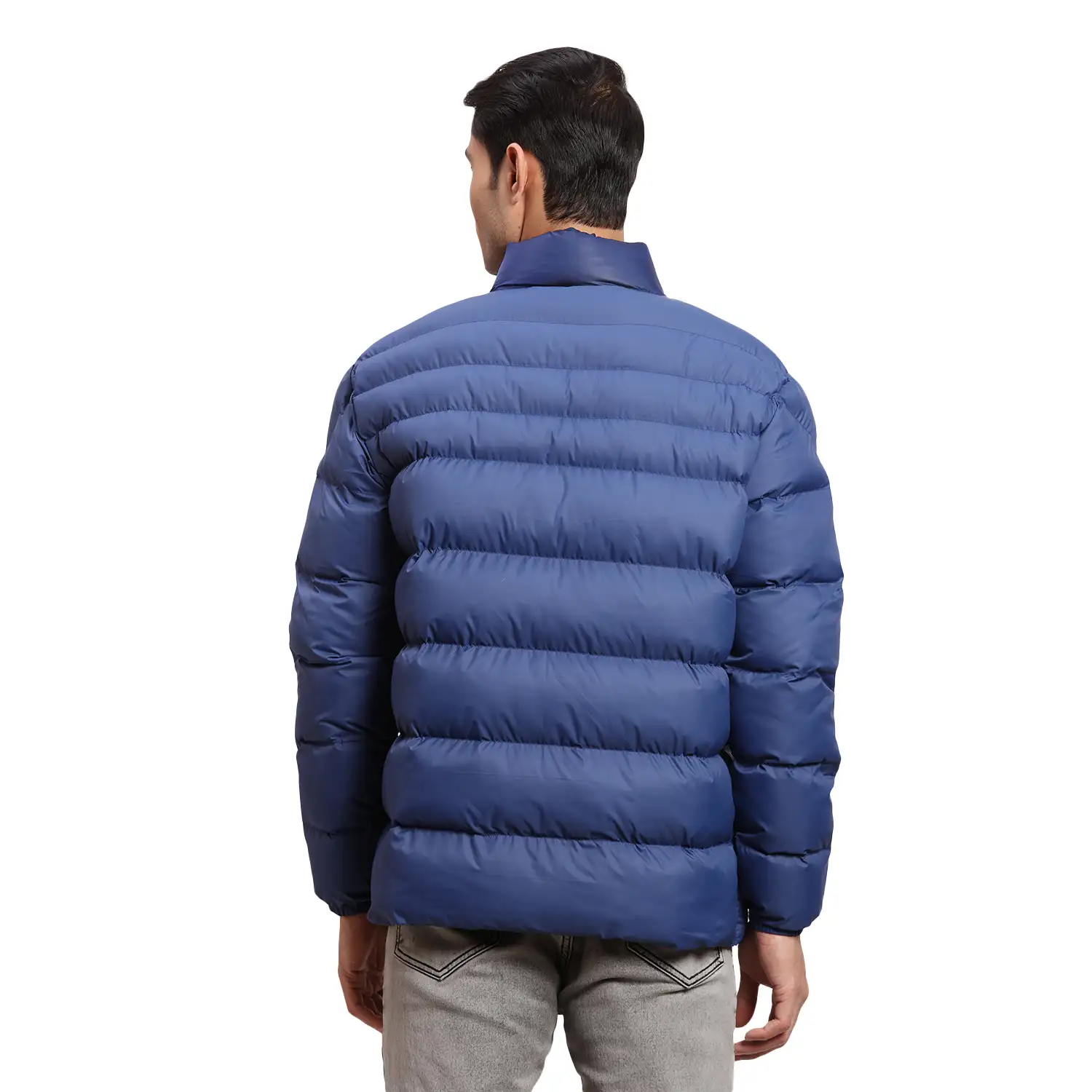 Colorplus Men Blue Solid Regular Fit Polyester Bomber Jacket - Image 4