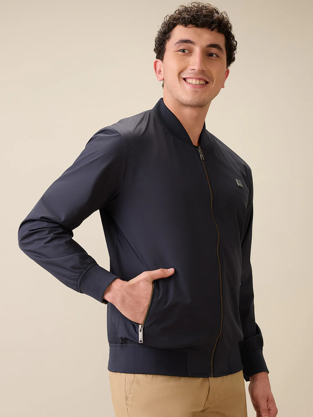 Colorplus Men Blue Solid Regular Fit Polyester Full Sleeve Jacket - Image 2