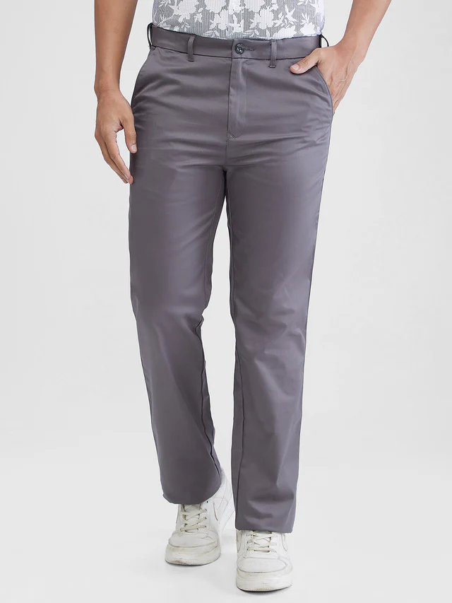 Colorplus Men Blue Solid Regular Fit Trouser
